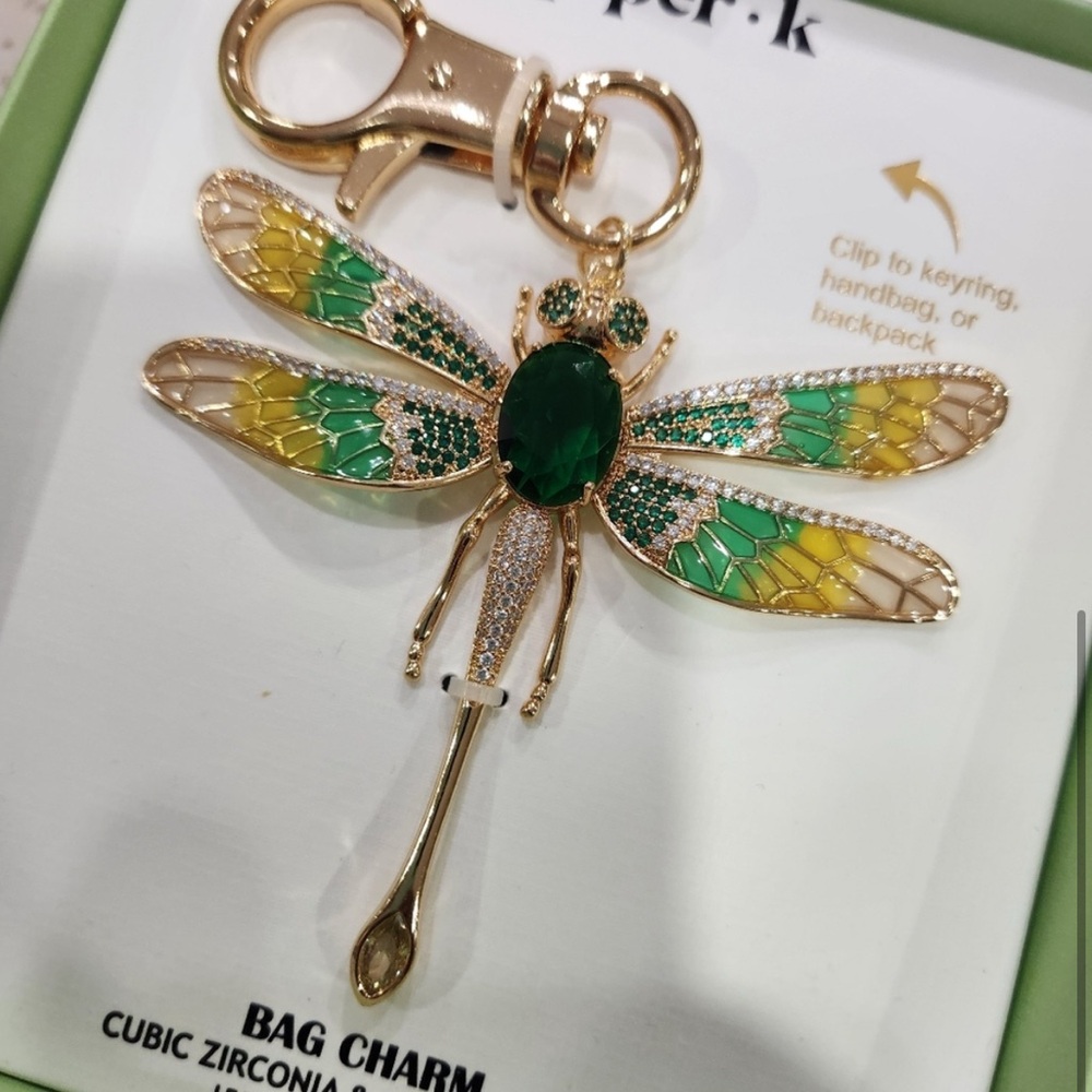 NWT ⚜️💚⚜️ Piper K Gorgeous Dragonfly Bag Charm - Picture 7 of 8